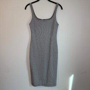 2017 Zara Trafuluc Black and White Stripe Tank Dress, Medium